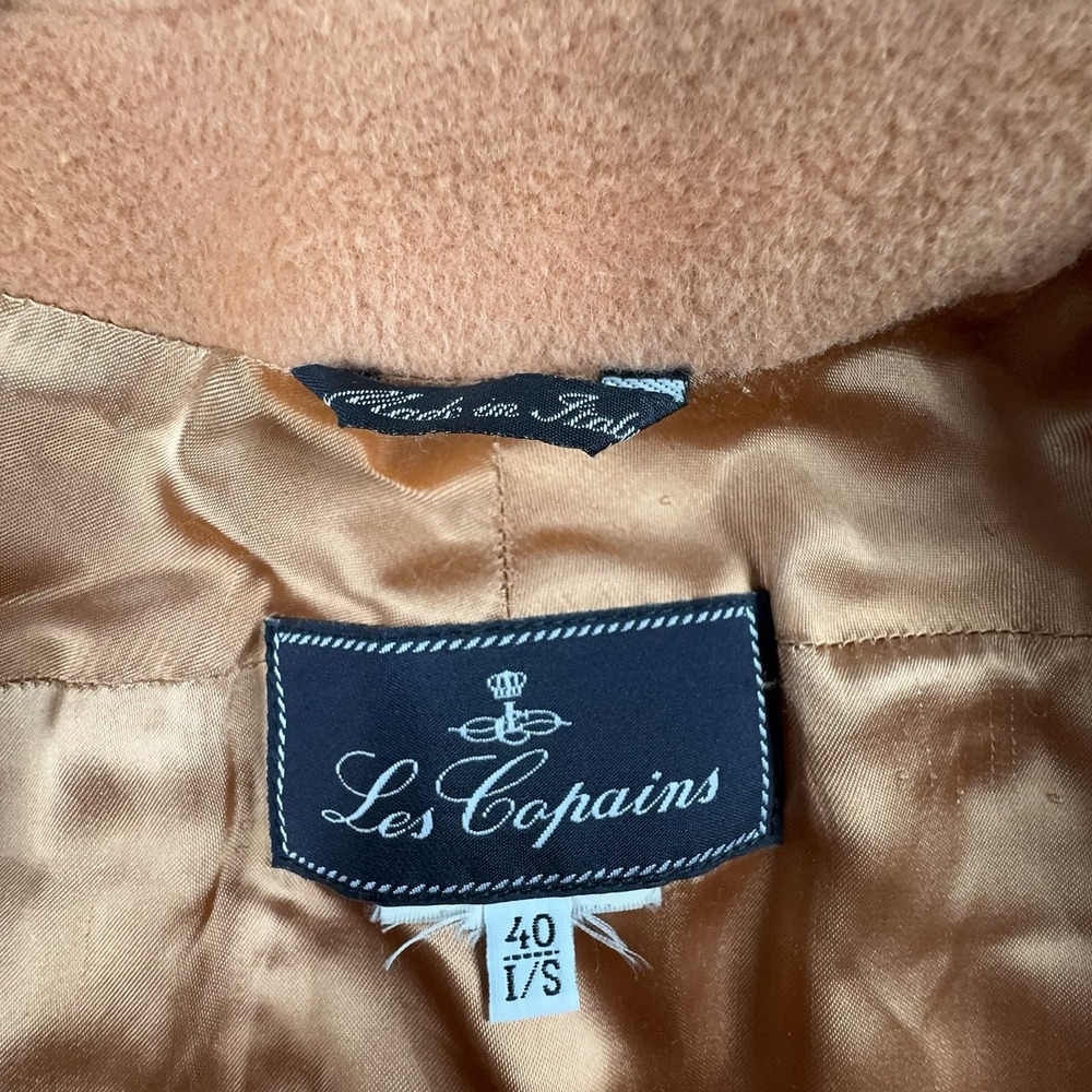 LES COPAINS Double Breasted Peacoat Womens 40 Orange Wool Blend Jacket Italy - Picture 5 of 7